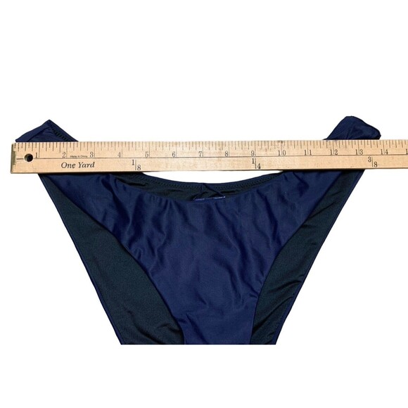 New! J.Crew Bikini Bottom Women’s Small Curved Waist Cheeky Navy Blue BC125 - Picture 2 of 7